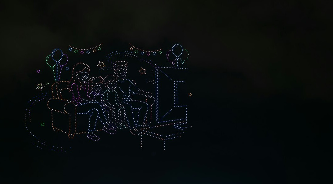 family watching old tv