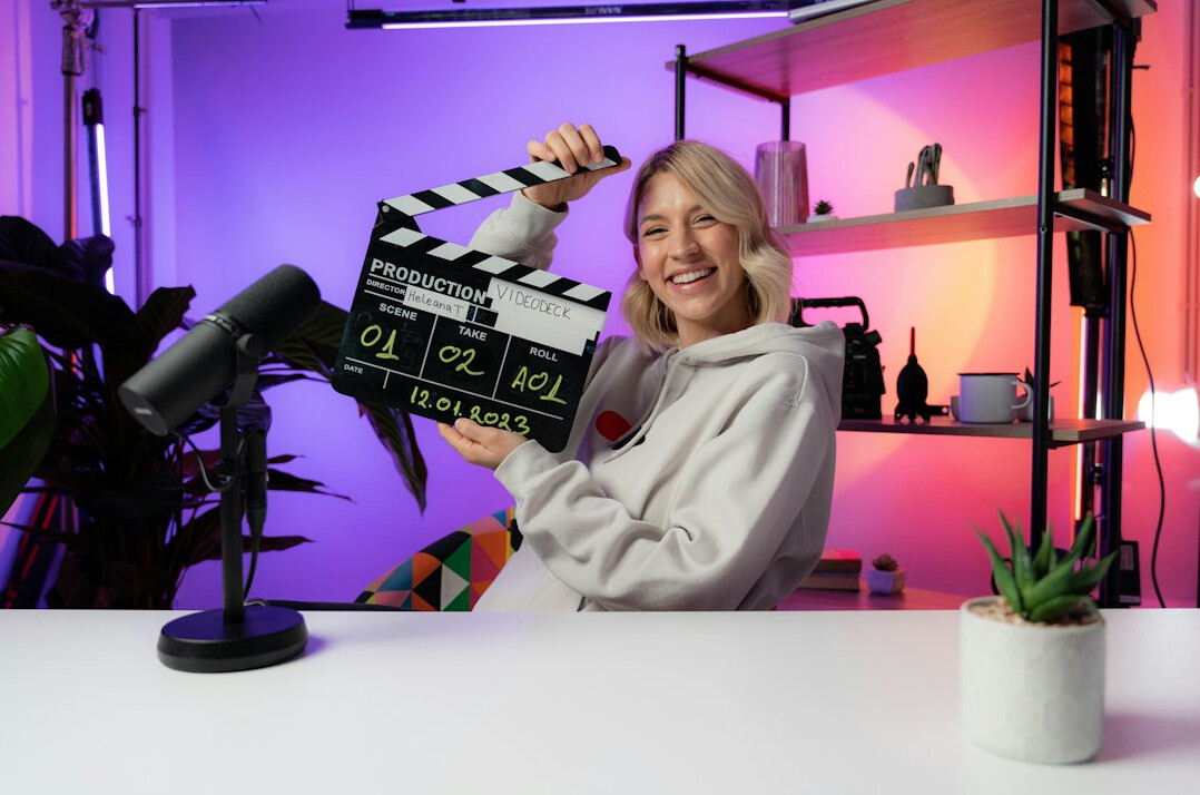 tv presenter in studio
